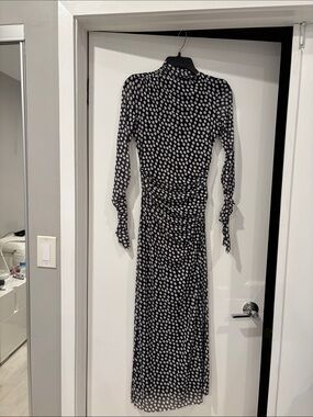 Zara Black and White Polka Dot Maxi Dress